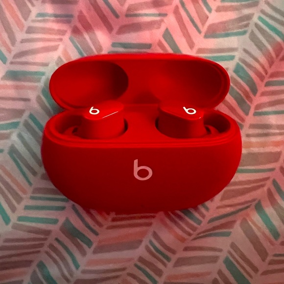 Red Beats Studio Buds True Wireless Noise Cancelling Earbuds